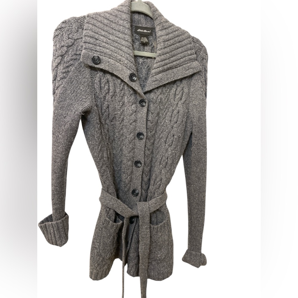 Eddie Bauer cardigan sweater vintage medium 65% wool 30% nylon 5% cashmere